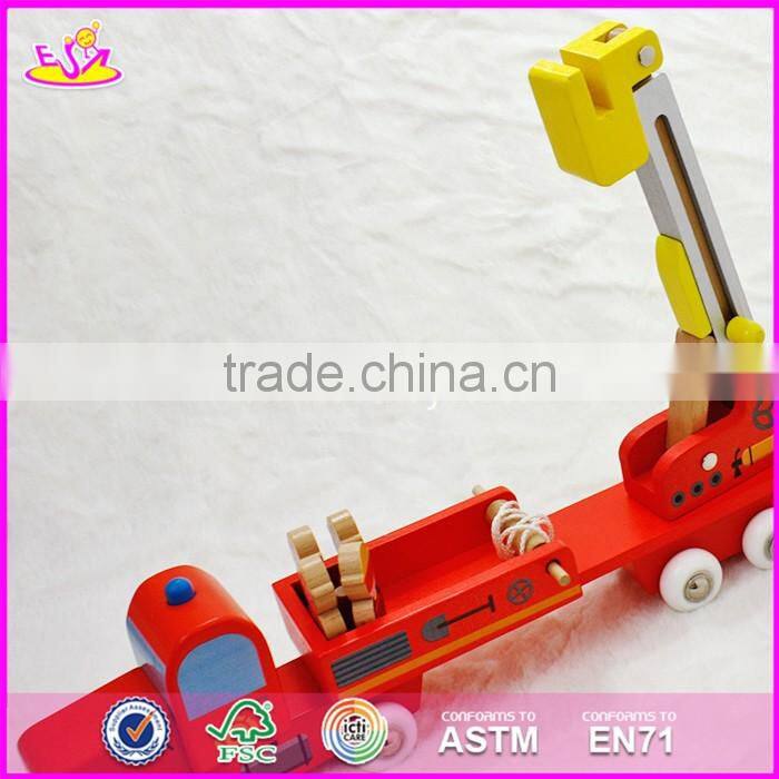 2017 New design wooden engineering car toys for 5 year old boys W04A288