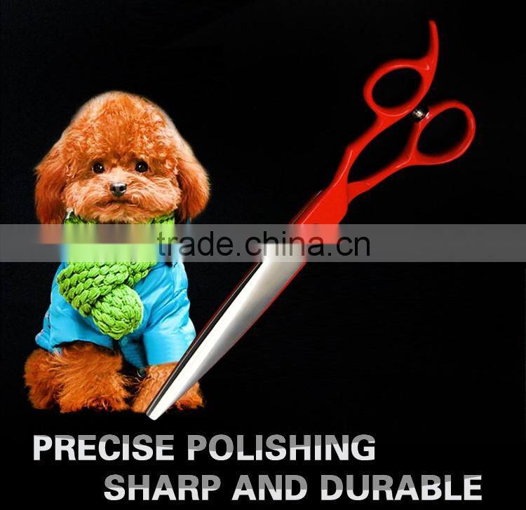 QJ-JP44 red pet grooming scissors, high quality dog cleaning grooming scissors