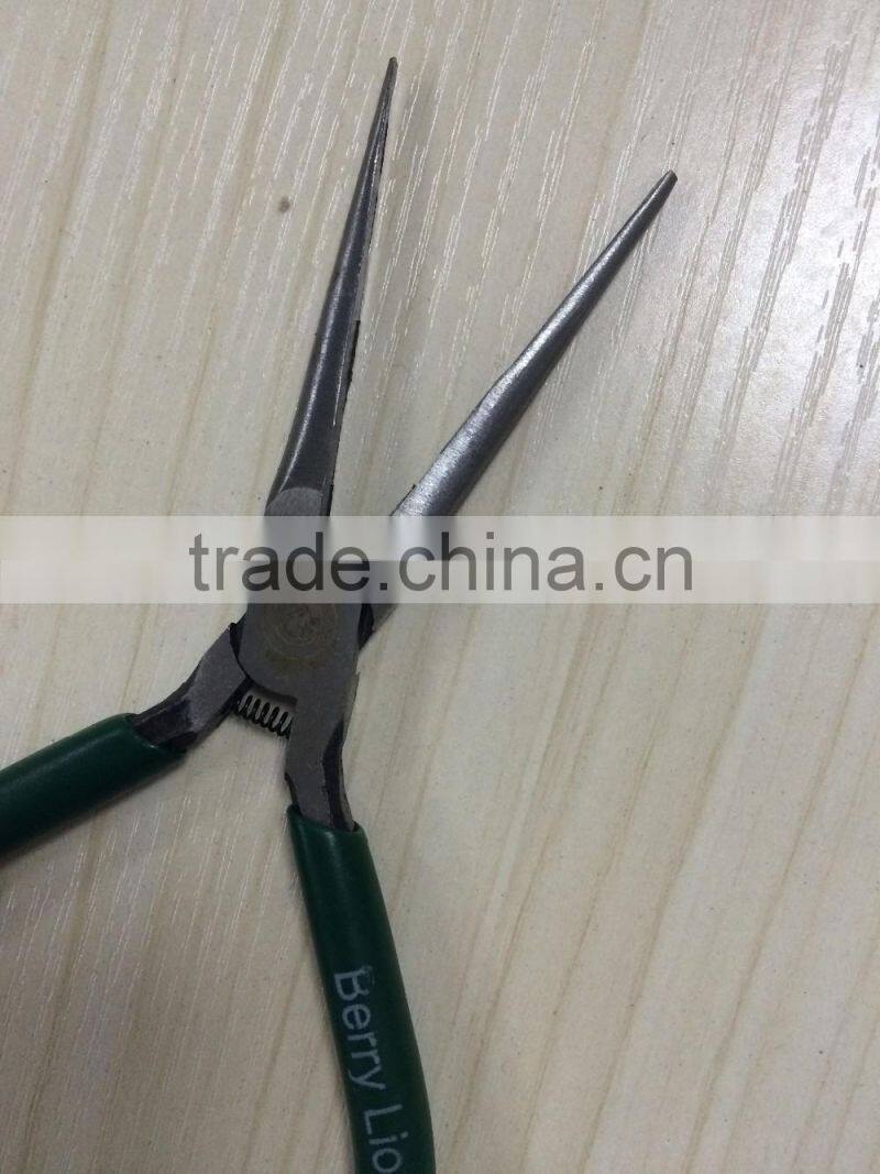 Soft handle 5'' mini type long nose plier for cutting wire with high quality