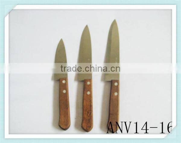 2015 Wooden handle steak knife,3pcs bread knife set