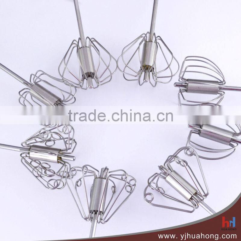 Stainless steel rotating egg whisk/egg beater of kitchenware(HEW-46)