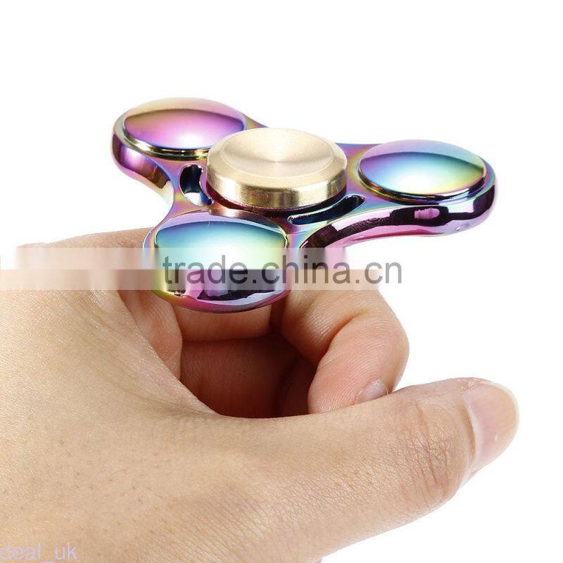 2017 new hot Rainbow EDC Hand Spinner finger gyro Tri Fidget Focus Desk Toys Stocking Stuffer Kids/Adult