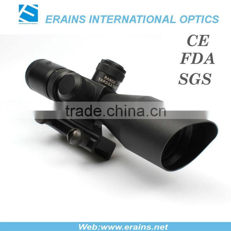 New compact 2.5-10X32 riflescope red green Mil-Dot Reticle with side attached red laser sight scope combo (FDA certified)