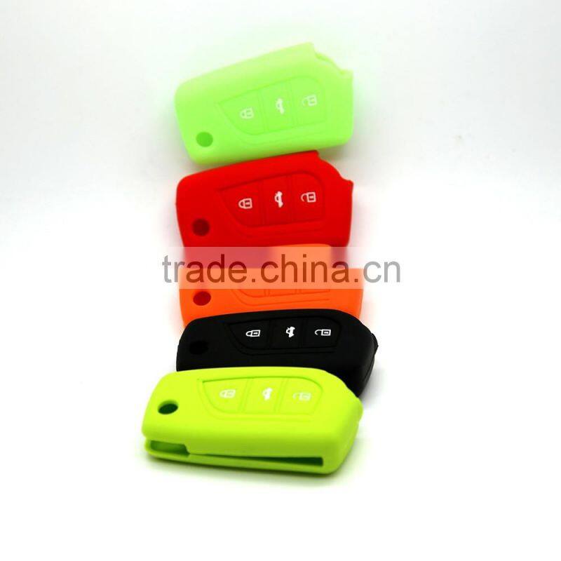 Wholesale Silicone Rubber Car Key Case Flip Car Key Shell for Toyota Corolla