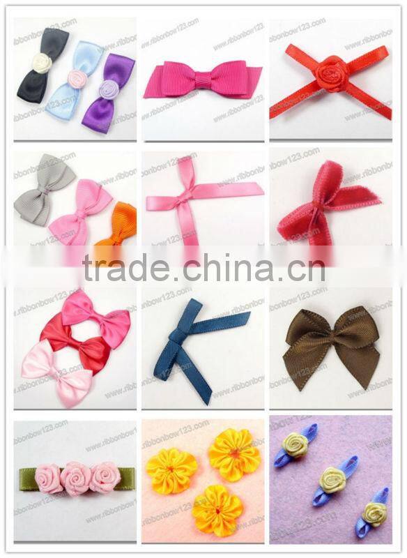 MSD wholesale ribbon flower for socks decorations,mini handmade ribbon flower