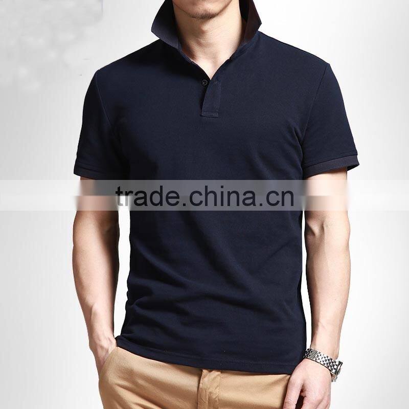 100% cotton wholesale blank t-shirt men polo with OEM printing embroidery