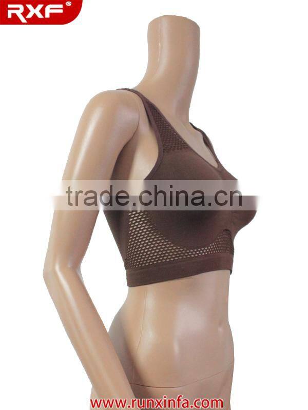 Yoga sports bra/seamless tube bra nude purple color