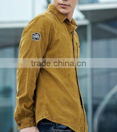100% cotton men's corduroy shirts men casual warm shirt