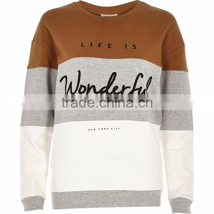 2017 pullover basic fashion wholesale factory crewneck no hood sweatshirt hoodie women with custom embroidered patches