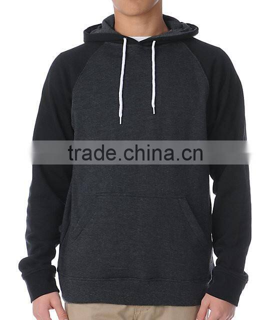 Custom hooded raglan mens sweatshirt