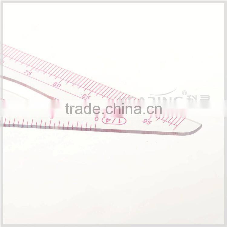 Kearing brand 1/4 transparent non toxic sandwich line scale ruler 1:4/1:5 #8545