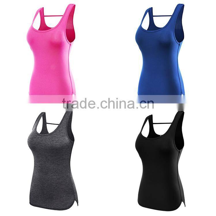 High quality Solid color wholesale custom womens sport tank top
