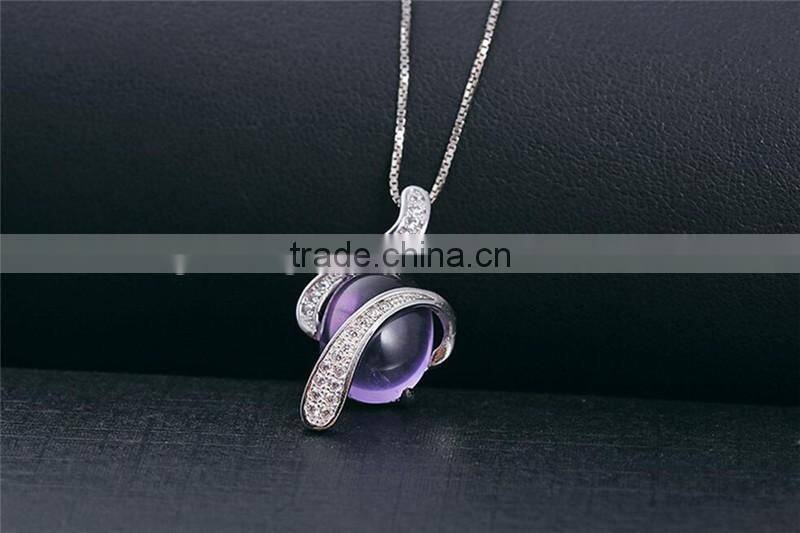 925 silver necklace jewelry for women crystal pendant
