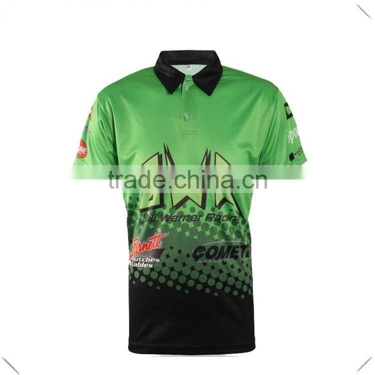 Mens Polo Shirts Customized Logo, Sublimation Buttons/Short Zippers Shirts