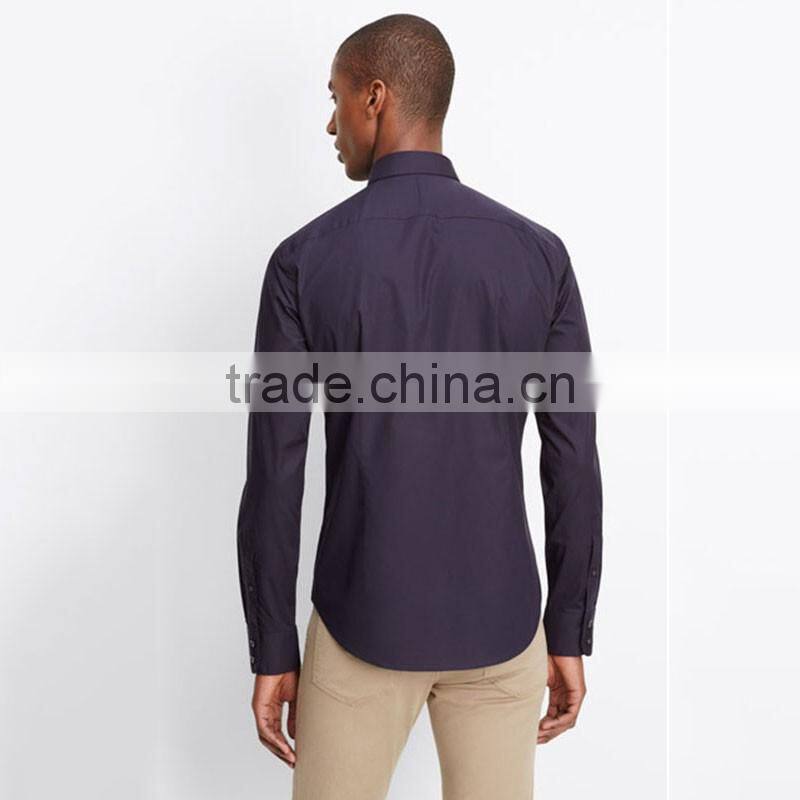 Wholesale China manufacturer slim fit solid color lightweight cotton mens shirts