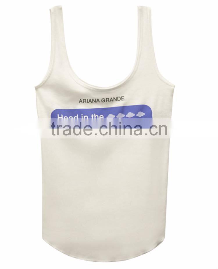 Women cotton top classic white singlets dry fit singlets