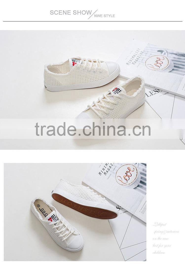 Woman net surface ventilation hollow canvas shoes wholesale from CHlNA