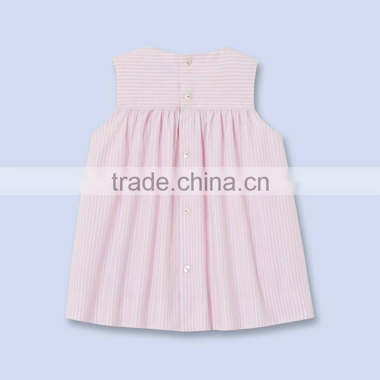 CPSIA Baby Frock Design Pink Striped Birthday Baby Dresses