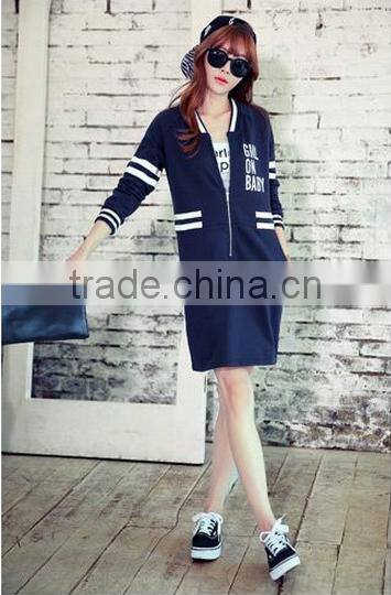 Navy blue long-sleeved dress