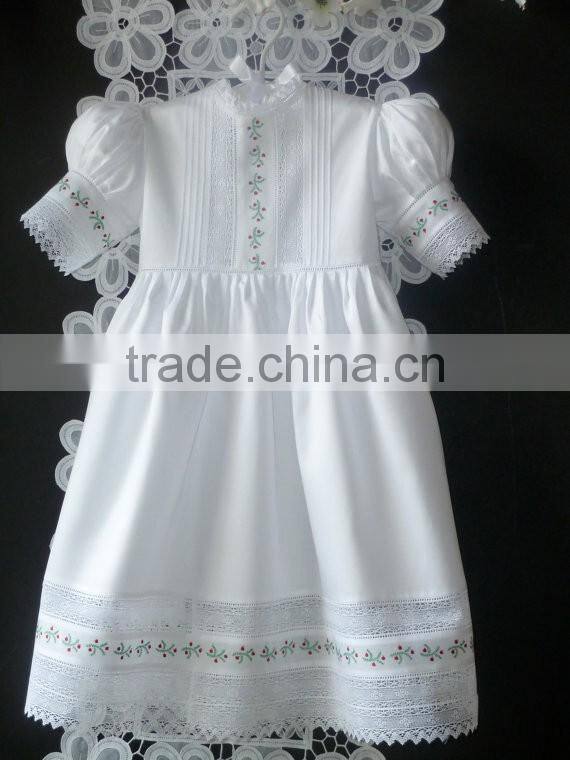 Wholesale Christmas Dress Flower Girls White Wedding Dress Baby Kids Lace Cap Sleeve Country Dresses