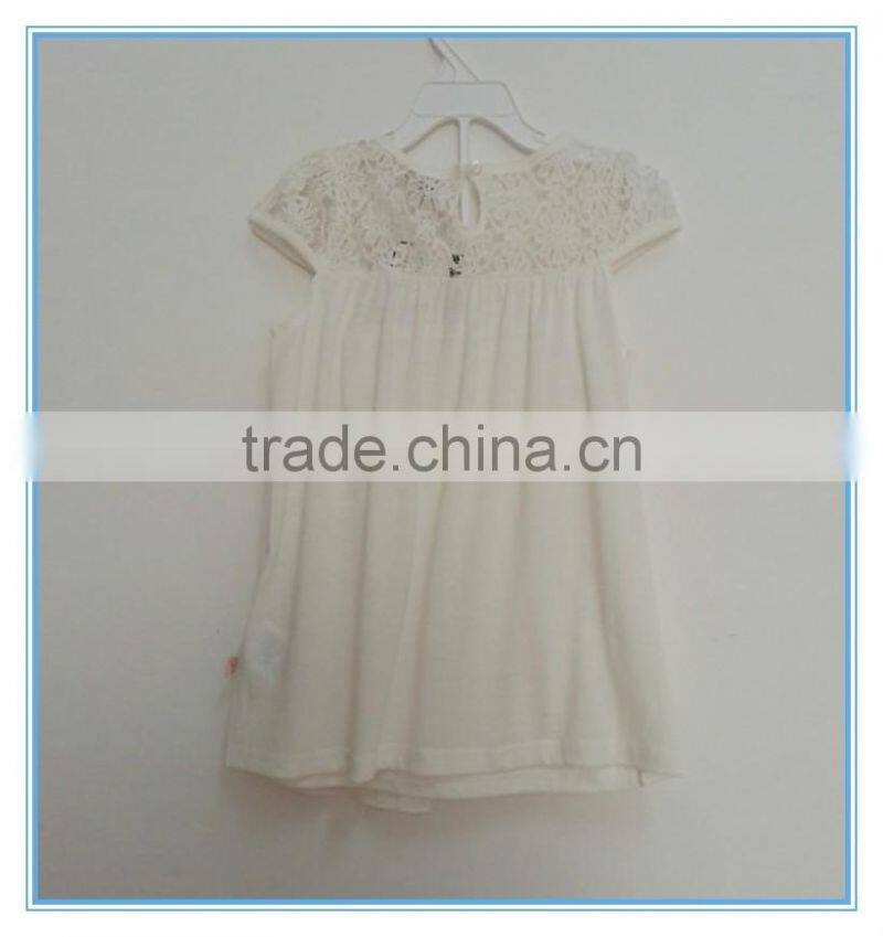 Children girls chiffon printed lace sleeve t shirt, beautiful girl t shirt, fancy gril short sleeve t shirt