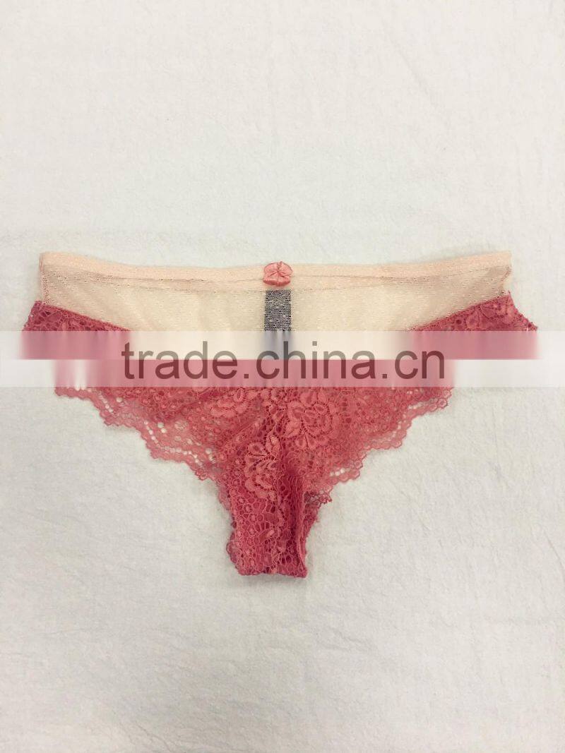 OEM Female Sexy Images Panti See Through Basic Lace Brief Direct Factory