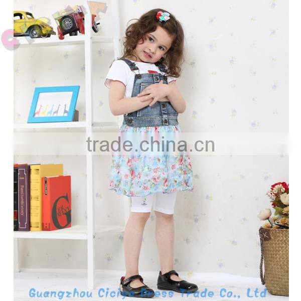 2014 Jeans-mixed fashion girl dress 3pcs set in stock flower girl dress