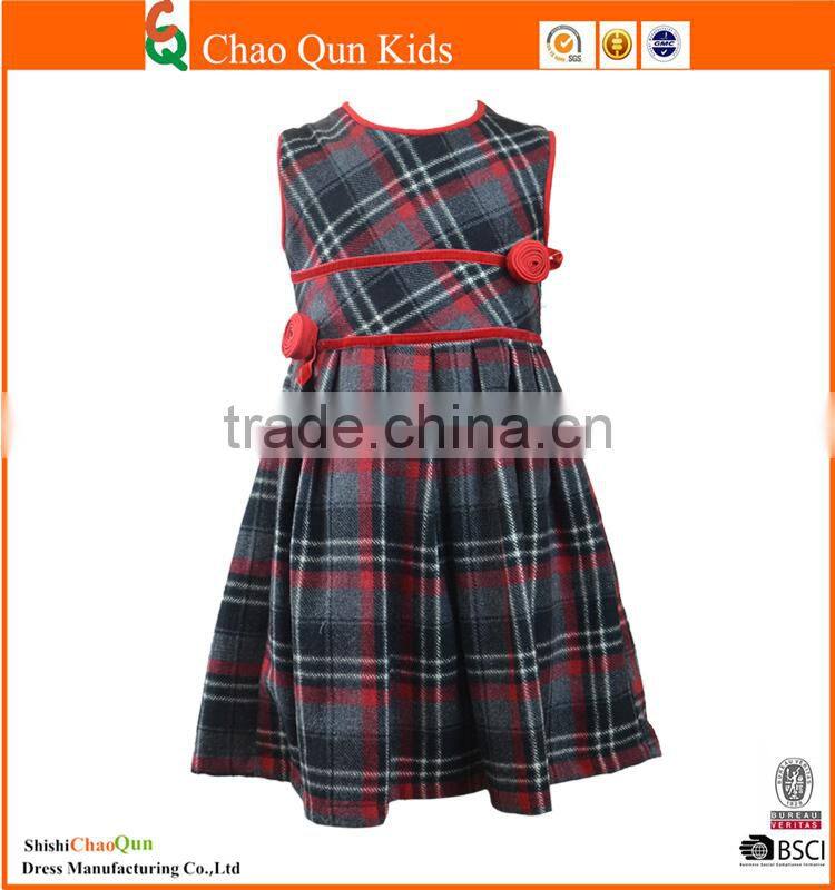New Children Autumn Winter Girls Vest Wool Dress Baby Kids Frocks Design