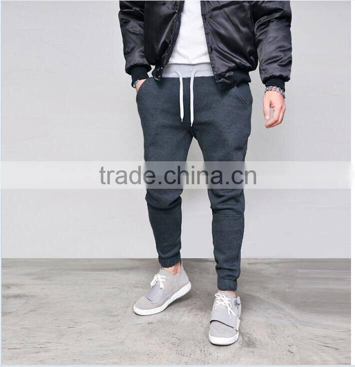 Men's thick fleece cotton warm jogger sweatpants with drawstring
