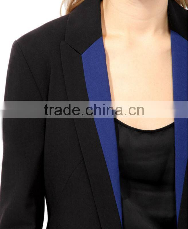 Colorblocked Lapel Blazer