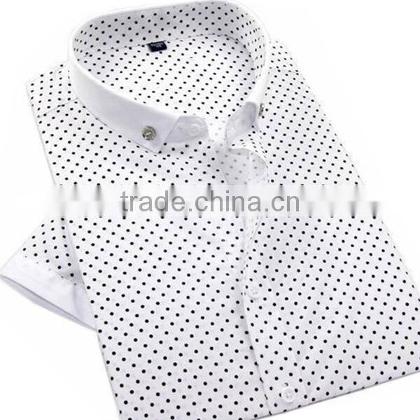 Mini pointed collar polka dots latest fashion dress mans shirts camisa