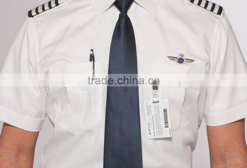 2016 long sleeve and half sleeve with attached epaulettes men's pilot shirt and pilot uniform manufacturer