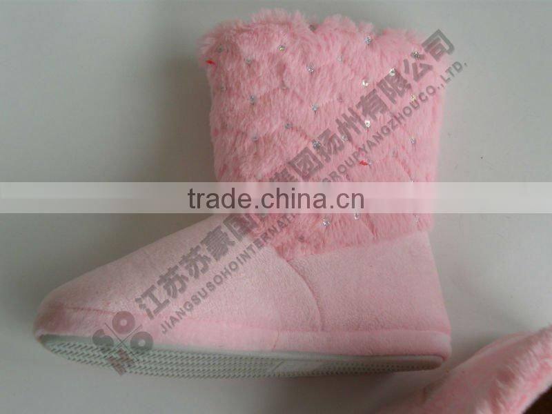 plush cloth TPR sole art shoes slipper forgirl Women Snow Boot