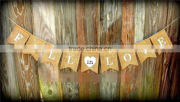 FALL in LOVE Wedding Banner Burlap Venue Decoration Photo Prop Engagement Bunting