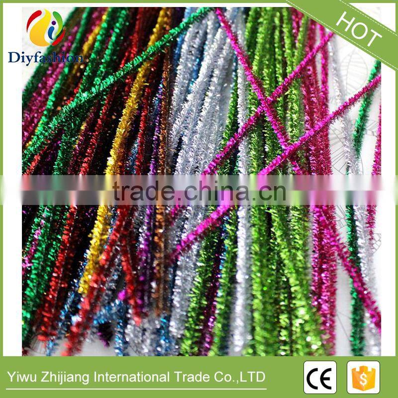 DIY 6MM Glitter Chenille Stems Pipe Cleaners DIY Hand craft Materials For Creative Kids Toys