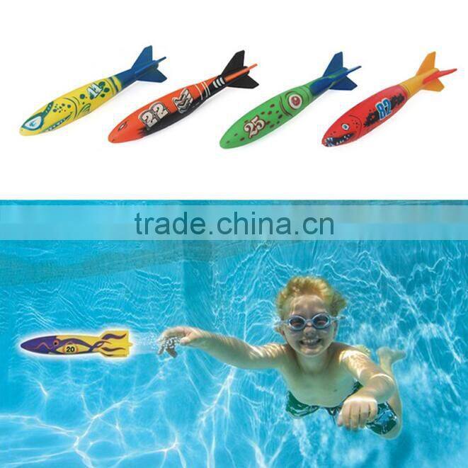 summer hot sale swimming pool dive toys plastic torpedp fish funny fish catch game toys for kids
