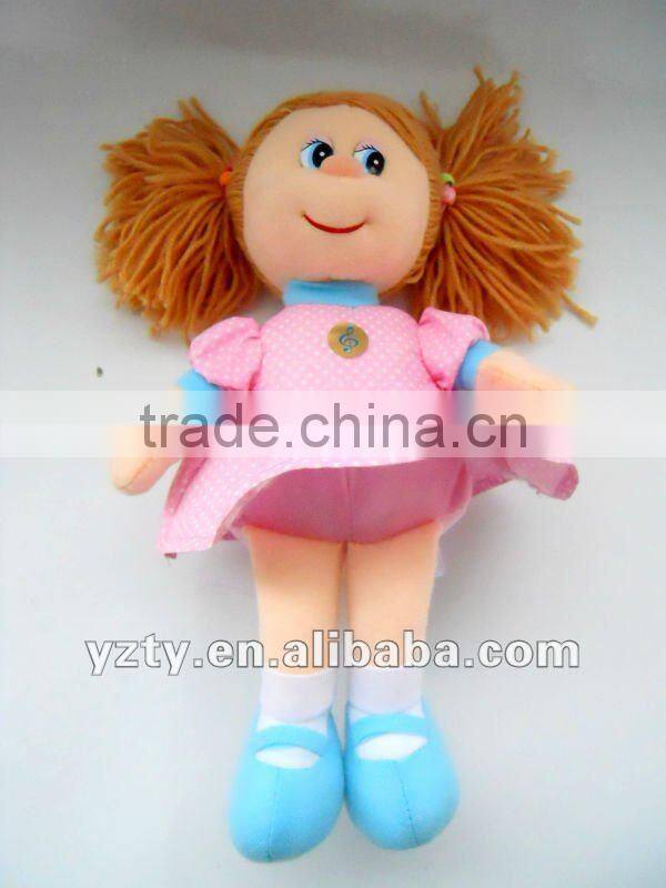 lovely soft plush girl doll musicl baby doll supply