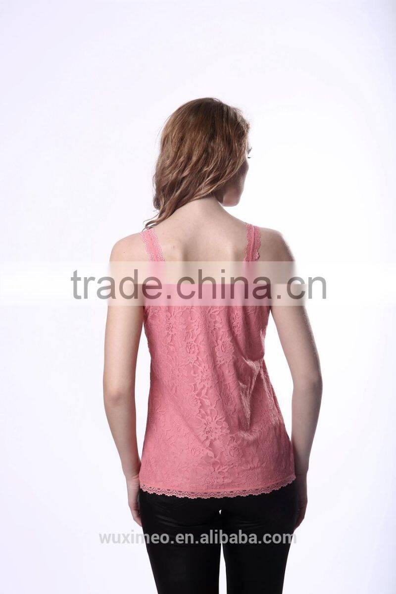 women's high visibility wholesale plain white tank top bottom lace