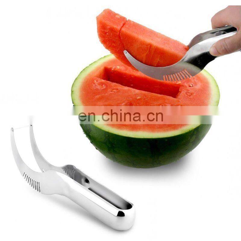 Watermelon Slicer Cutter Knife Corer Server Stainless Steel Kitchen Fruit Tool