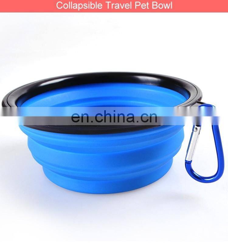 Food Grade Unbreakable Stocked Colorful Collapsible Pet Dog Bowl With Hook,Mountaineering buckle dog bowl