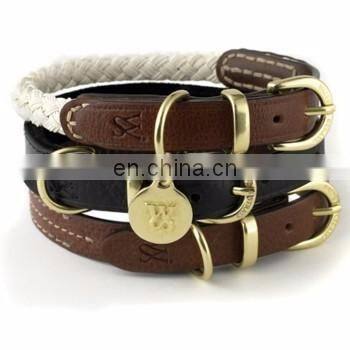 Cotton Rope Leather Dog Collars manufacturer