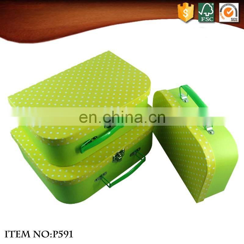 Hot sell E-Co Friendly Small Cardboard Suitcase with Handle