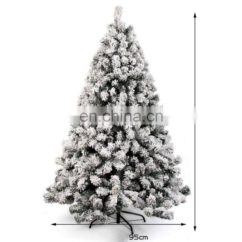 2017 New Big Size Tall Snowing White Christmas Tree Decorations Frosted Snow Artificial Christmas Trees Wholesale China