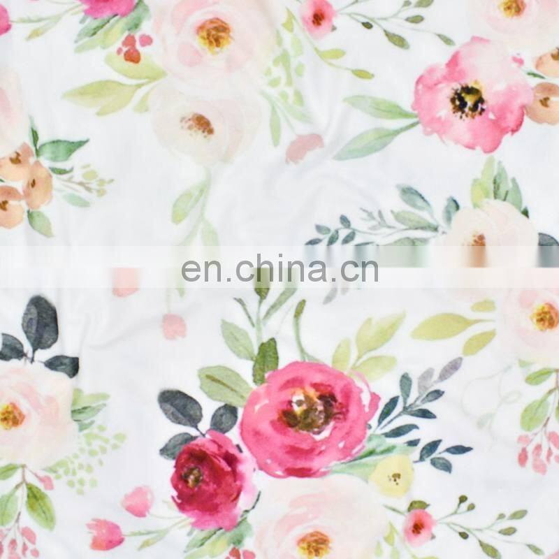 Watercolor floral print oversized Swaddle Blanket Super Soft Large Swaddle Blanket 80*80cm 6colors choose free