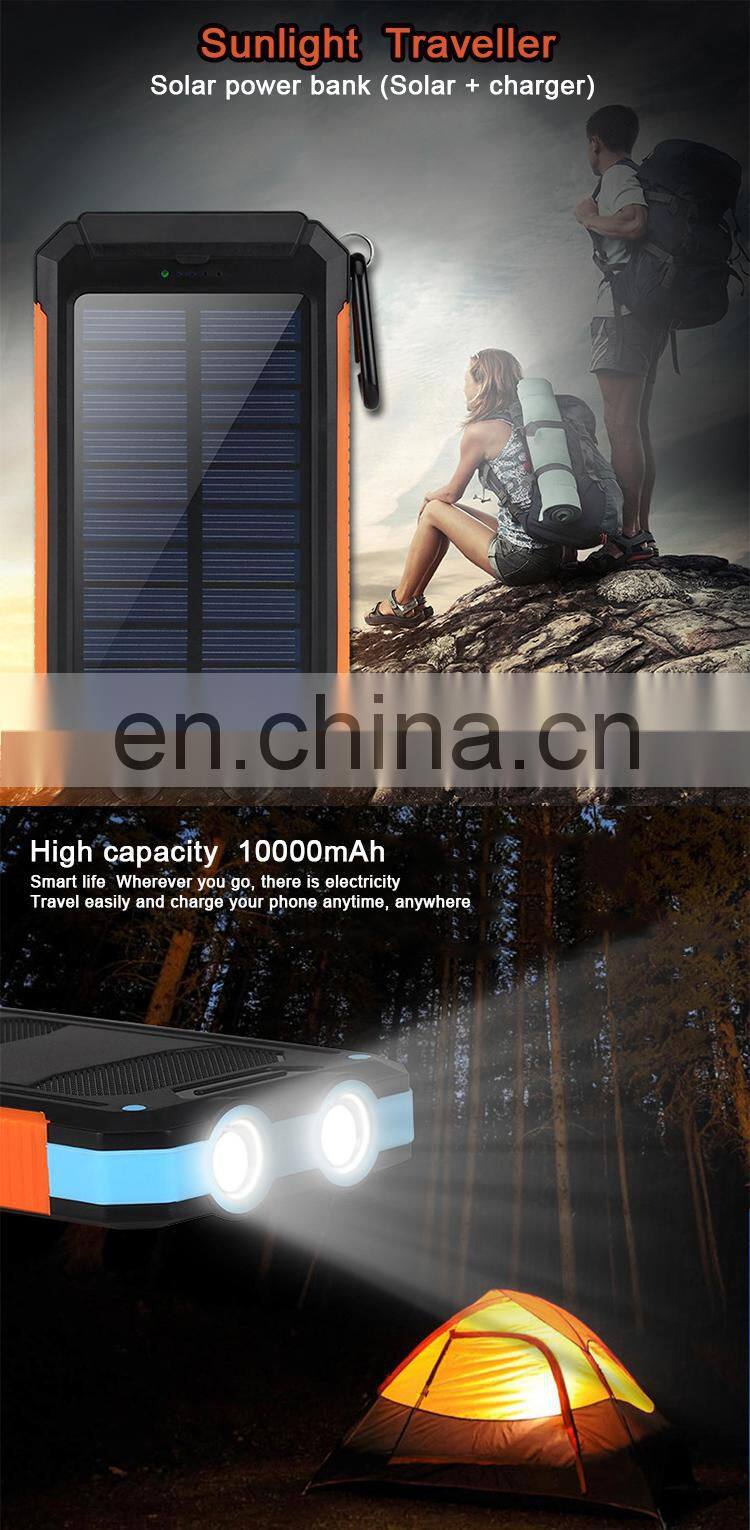Hot Selling 8000 mah,Outdoor Waterproof Portable Solar Power Bank charger For smartphone sunlight Traveler
