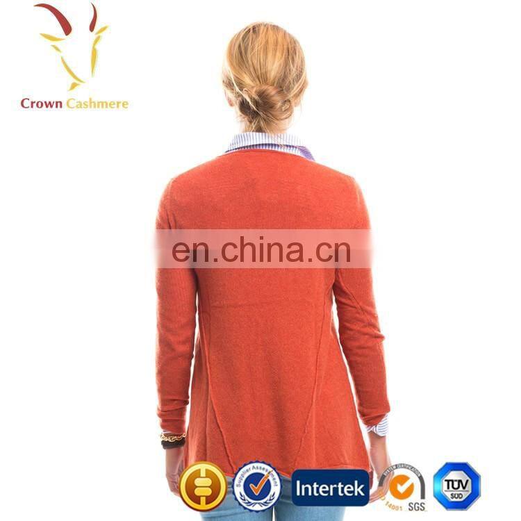 Korean Fashion Women V Neck Cashmere Woolen Sweater Pullover