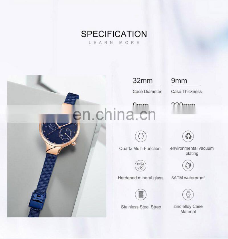 Naviforce 5001S New Arrival Ladies Quartz Watches Flower Chronograph Slim Strap Fashion Waterproof Women Wristwatch