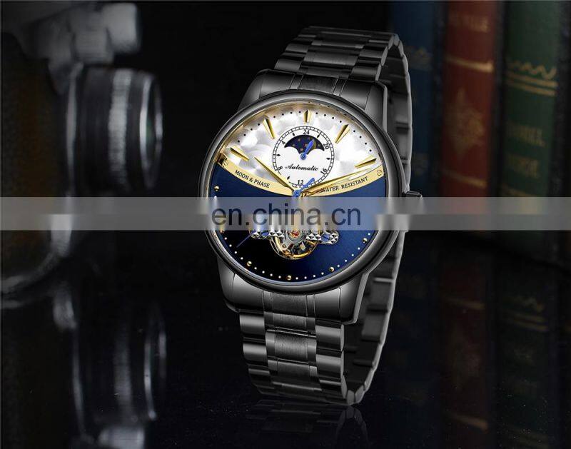 Forsining 339 Moon Phase Man Watches Chronograph Luxury Tourbillon Automatic Mechanical Watched Luxury