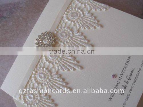 Custom Personal Lace Wedding Invitation with Buckle