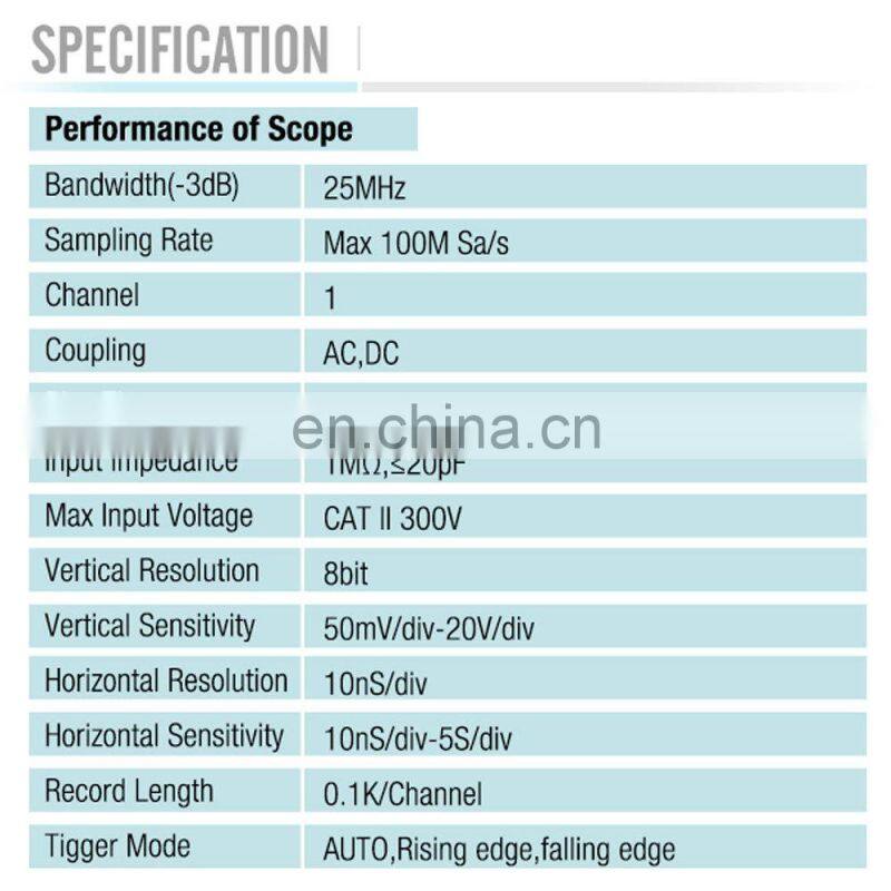 All-sun EM125 Handheld Digital Storage Oscilloscope 25MHz 100M Sa/s Scope Meter with LED backlight stock in US